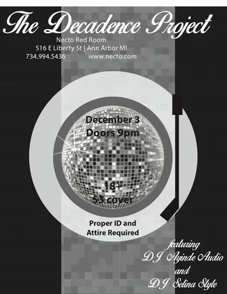 The Decadence Project flyer, Necto Red Room