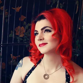 DJ Selina Style promo portrait, red hair